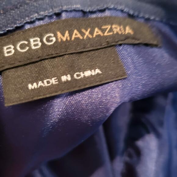 BCBGMAXAZRIA Y2K Baby Doll Tulle Silk Halter Dress Party Date Blue Strappy - S - Picture 9 of 10